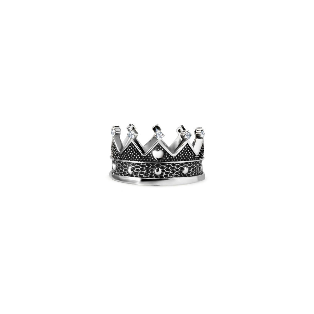 ANELLO QUEEN DONNA ARGENTO COLLEZIONE KING E QUEEN